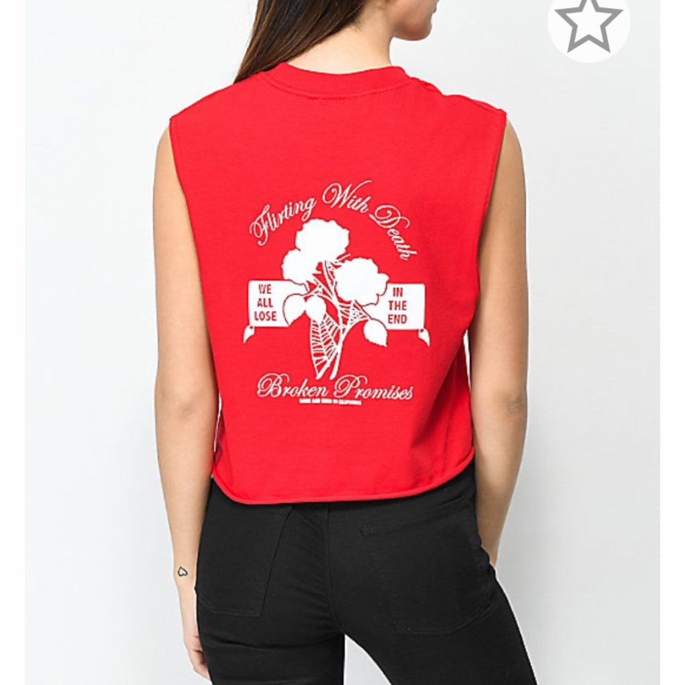 Broken Promises Flirting with Death Crop Tank Top